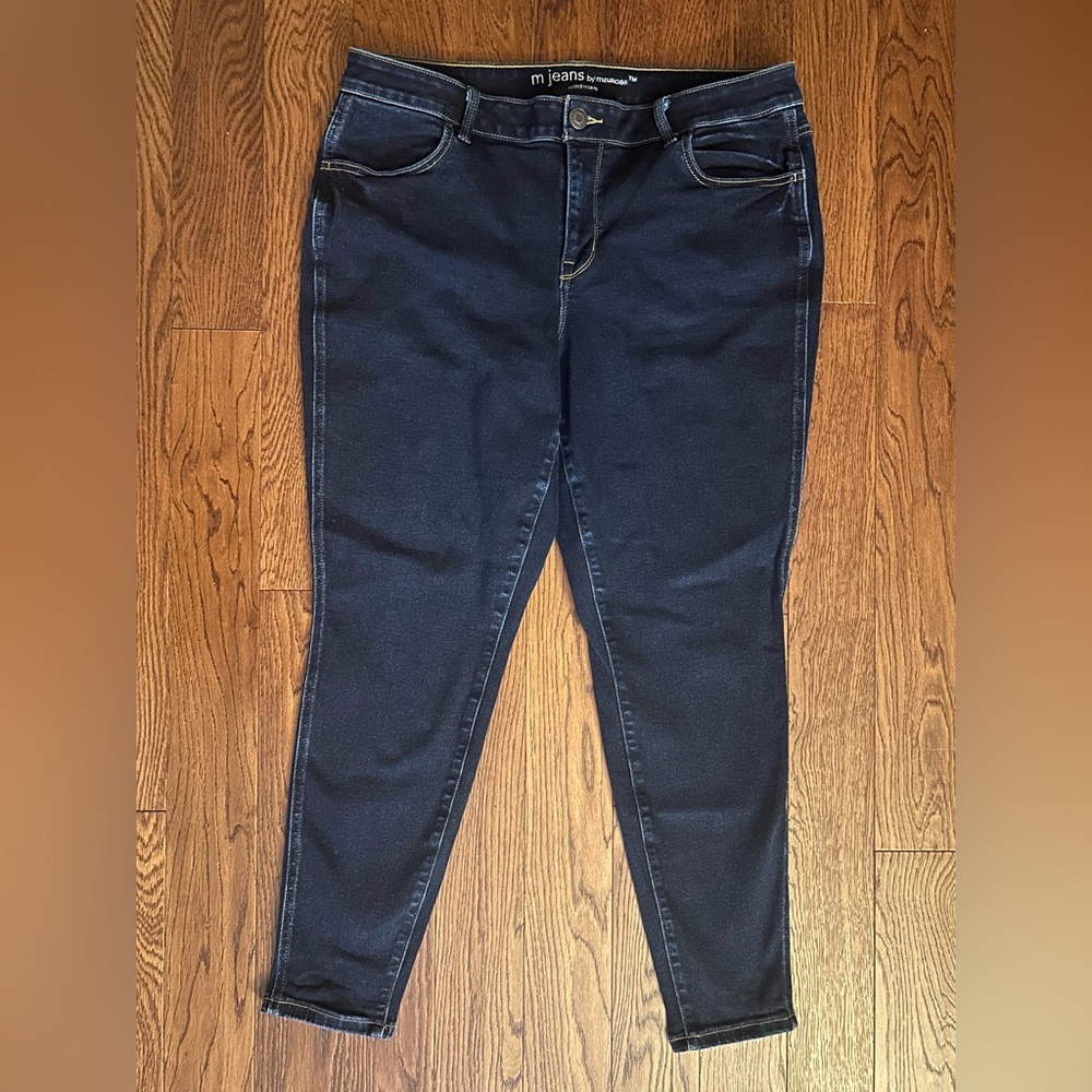 M Jeans By Maurices Mid Rise Vintage Jegging Womens Size XL REG Dark Blue
